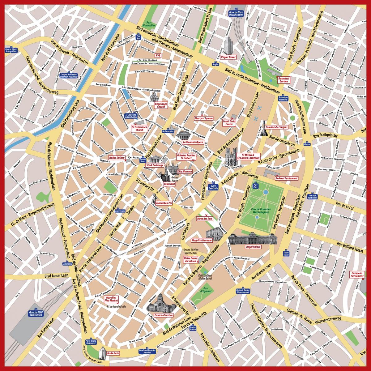 Brussels city centre map pdf - Touristische Karte von Brüssel city