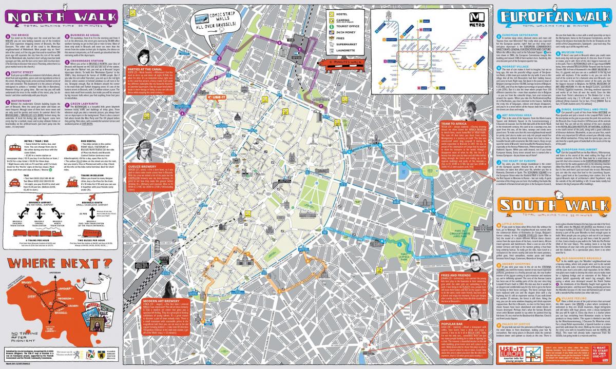 Brussels city map tourist - Brüssel-Stadtplan mit Sehenswürdigkeiten