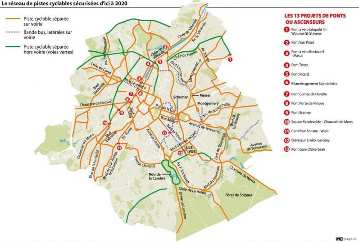 Karte von Brüssel-bike