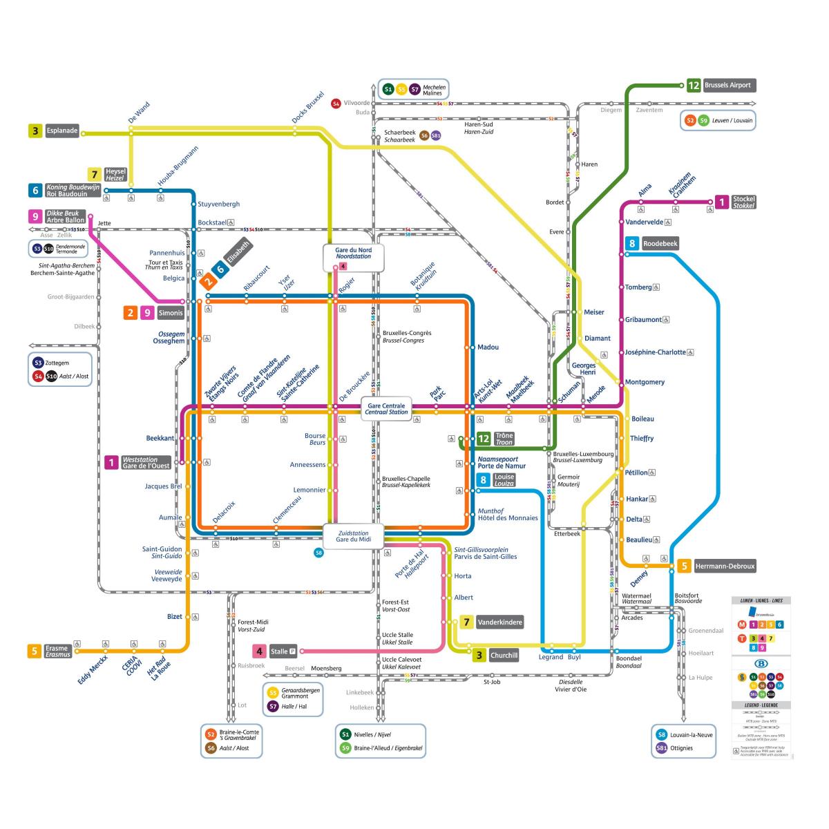 pdf-Karte von Brüssel Zug