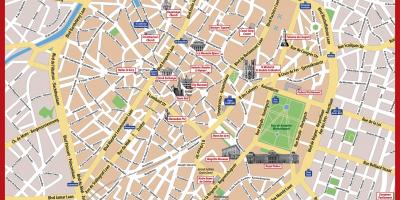 Touristische Karte von Brüssel city centre