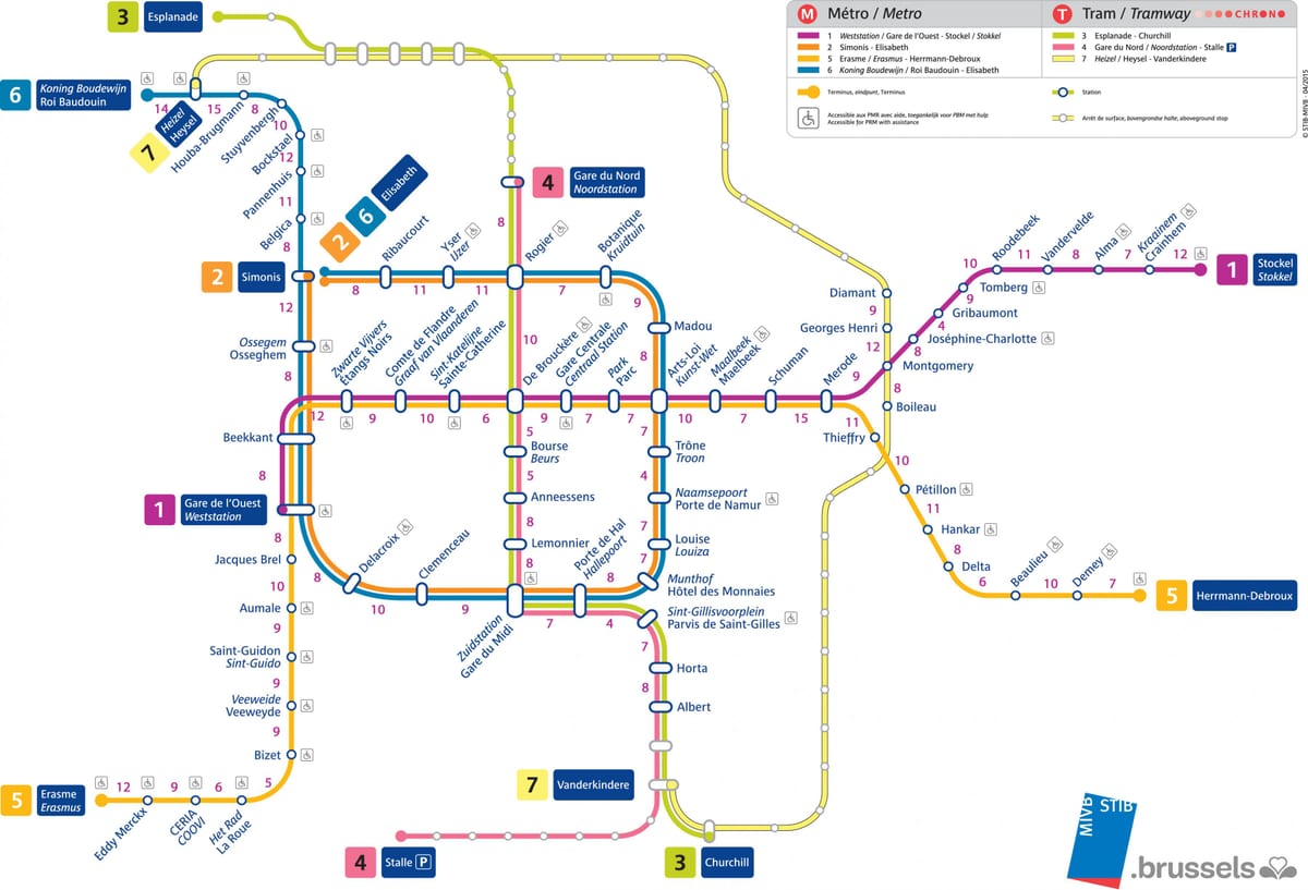 Brüssel metro map