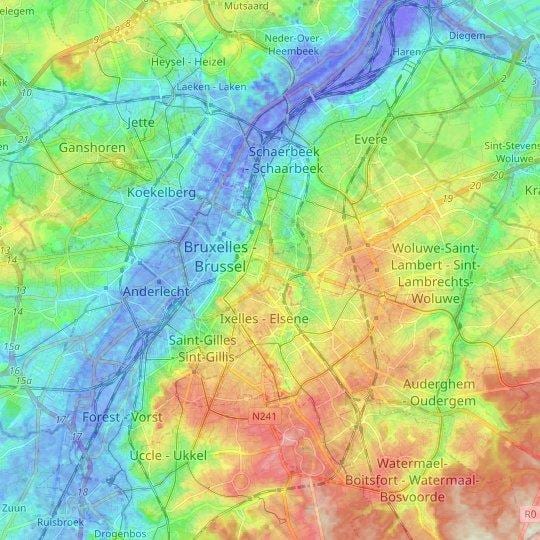 Bruxelles topographische Karte