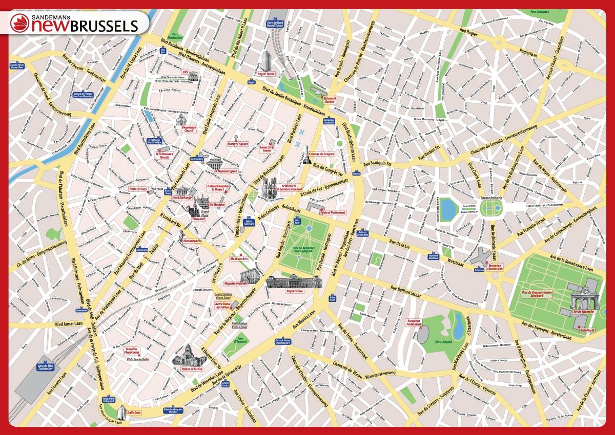 Brüssel Stadtplan druckbare Druckbare Karte von Brüssel city centre