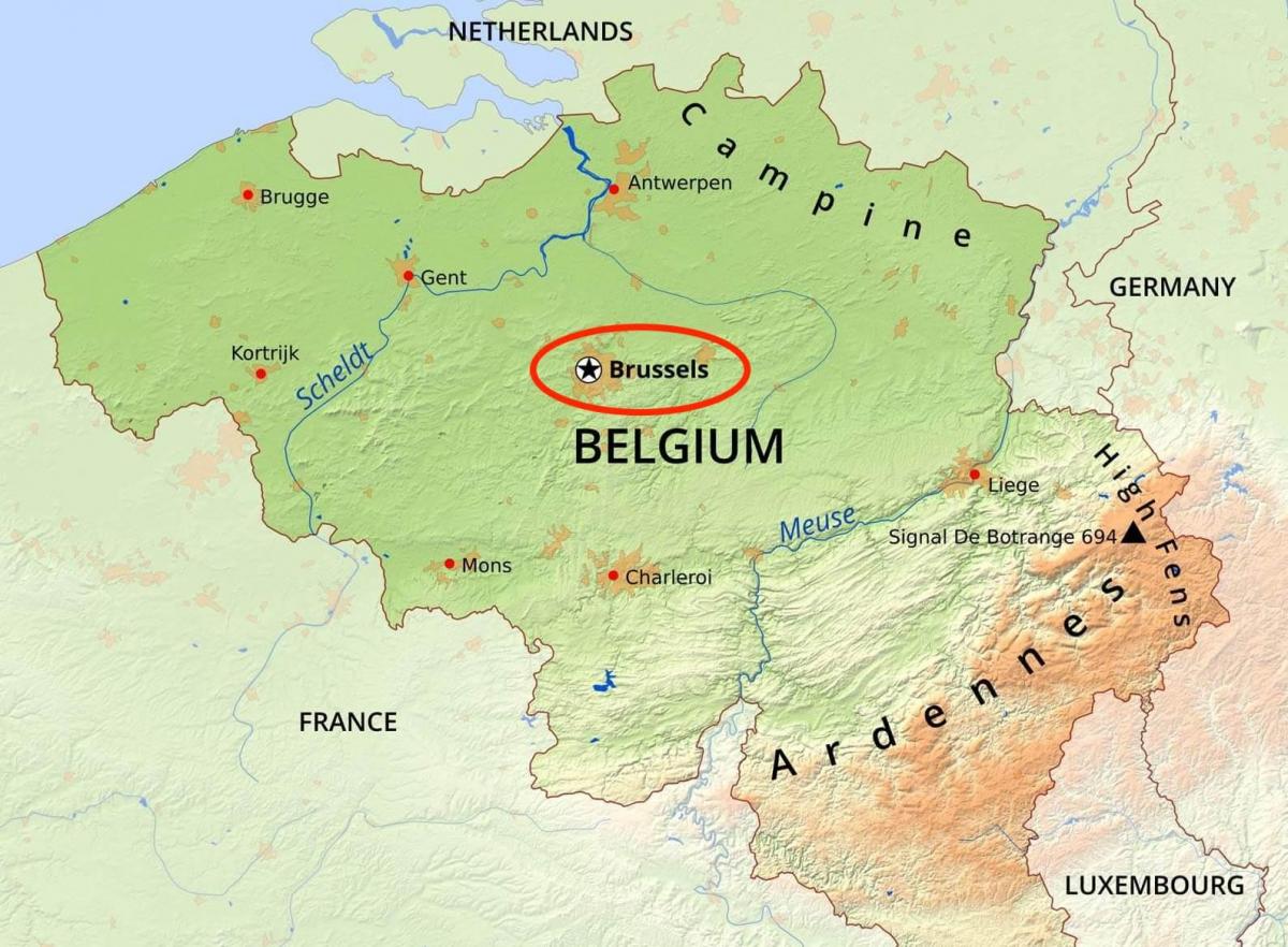 Bruxelles geografische Karte