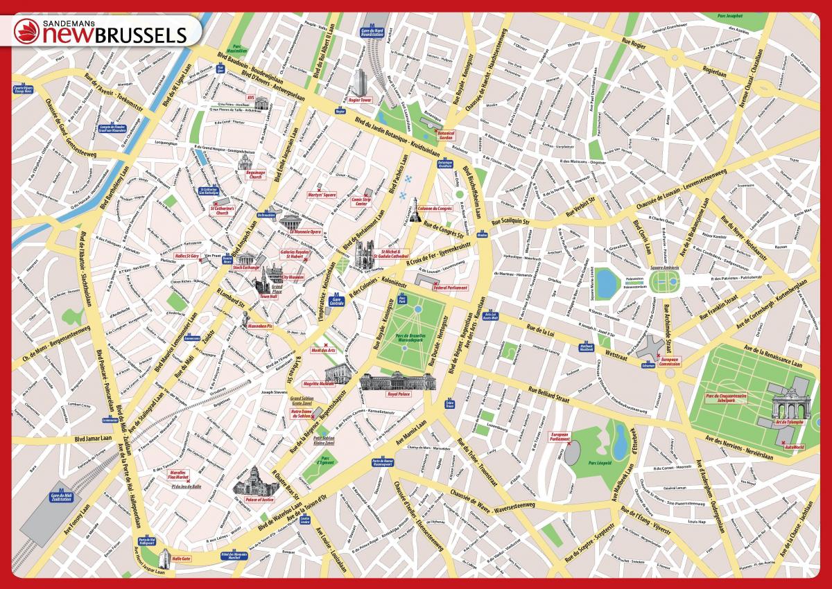 Karte von Brüssel touristische Karte anzeigen