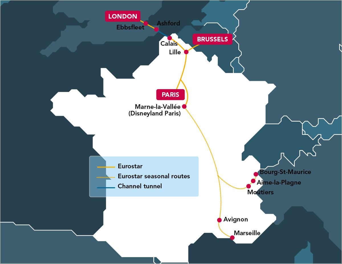 Karte von Brüssel eurostar