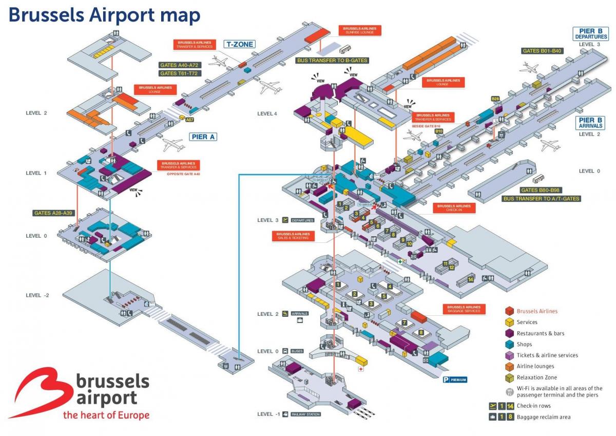 Bruxelles airport Landkarte