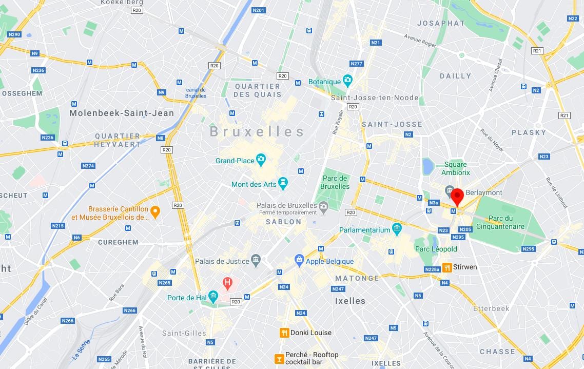 Landkarte von place schuman in Brüssel