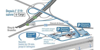 Karte von Brüssel Flughafen Parken