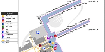 Karte von Brüssel-Flughafen Tor