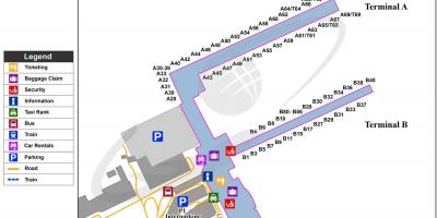 Karte von Brüssel-Flughafen Tor