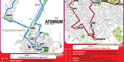 Brüssel hop-on-hop-off bus Karte